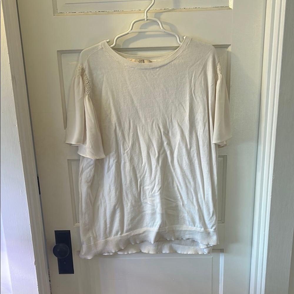 Elegant White Short Sleeve Blouse